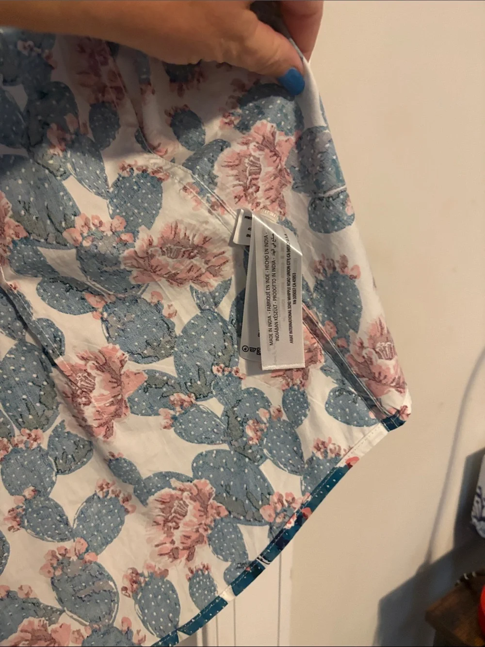 Ariat Teal Cactus & Pink Floral Button-Up Shirt - Picture 6 of 7
